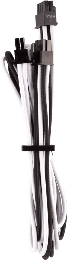 Corsair Sleevad PCIe-kabel Single Typ 4 Gen 4 -Svart/Vit