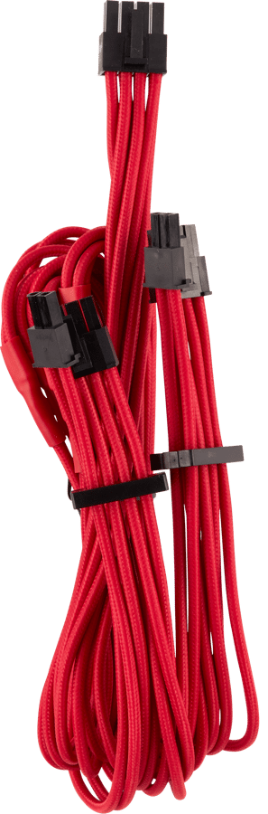 Corsair Sleevad PCIe-kabel Dual Typ 4 Gen 4 -Röd