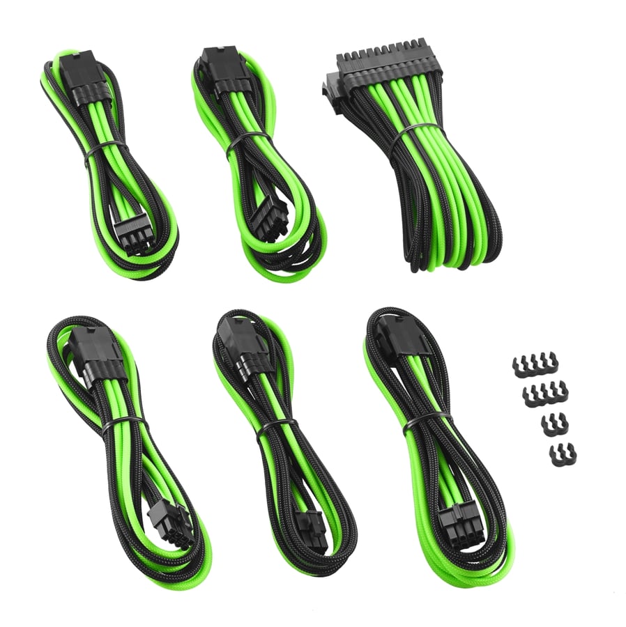 CableMod PRO ModMesh Extension Kit - Svart/Ljusgrön