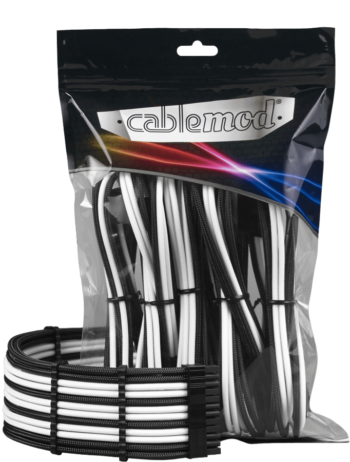 CableMod PRO ModMesh Extension Kit - Svart/Vit