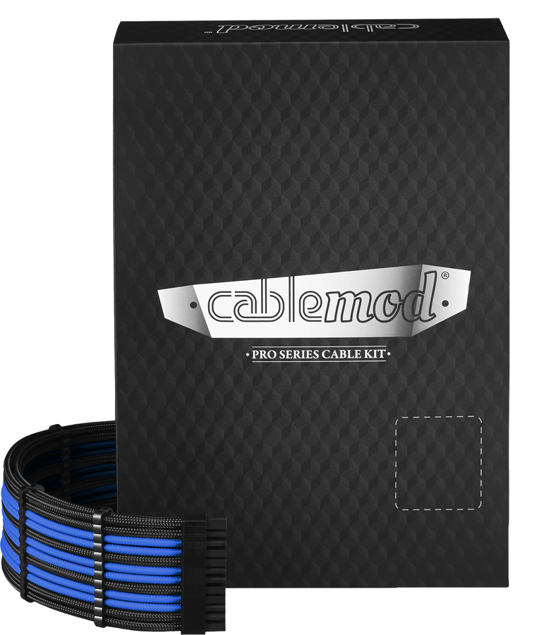 CableMod PRO ModMesh RT-Series Kit - Svart/Blå