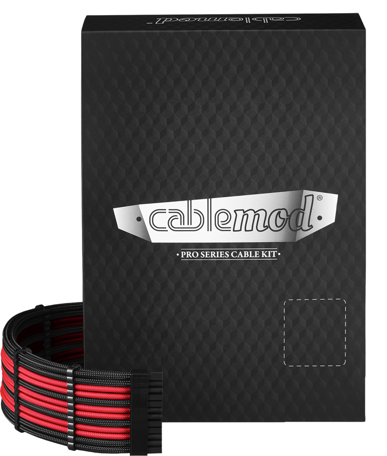 CableMod PRO ModMesh RT-Series Kit - Svart/Röd