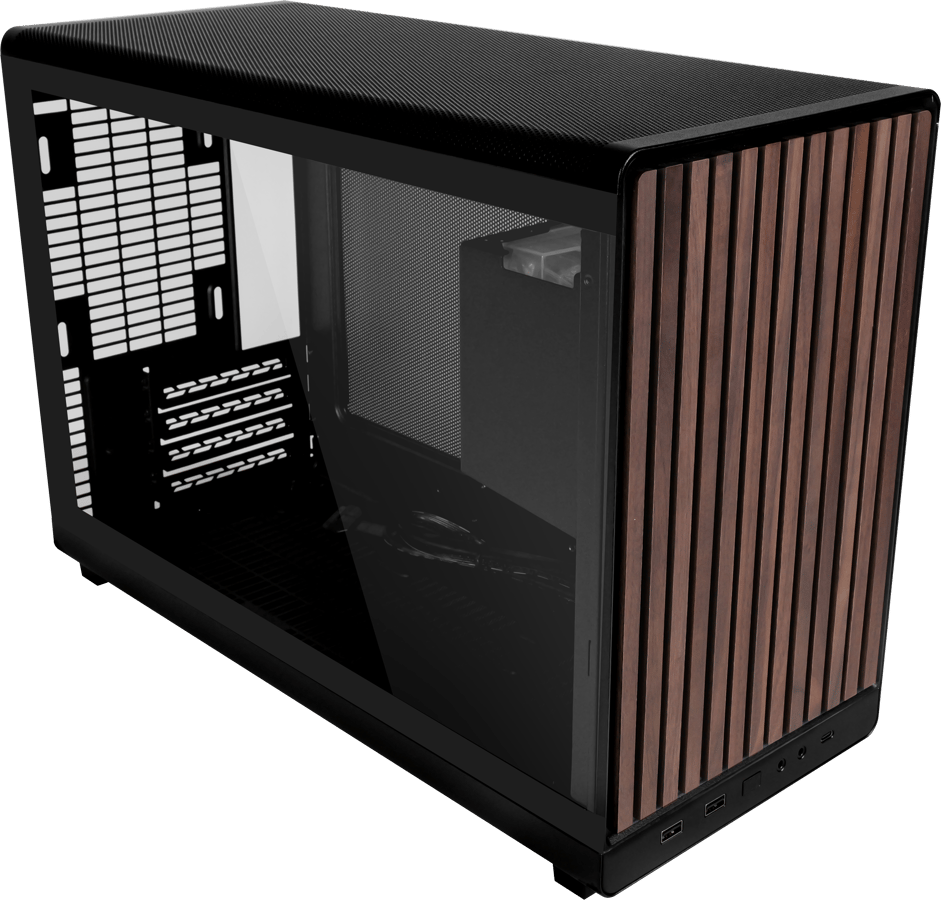 Lian Li A3 mATX Svart Valnöt TG