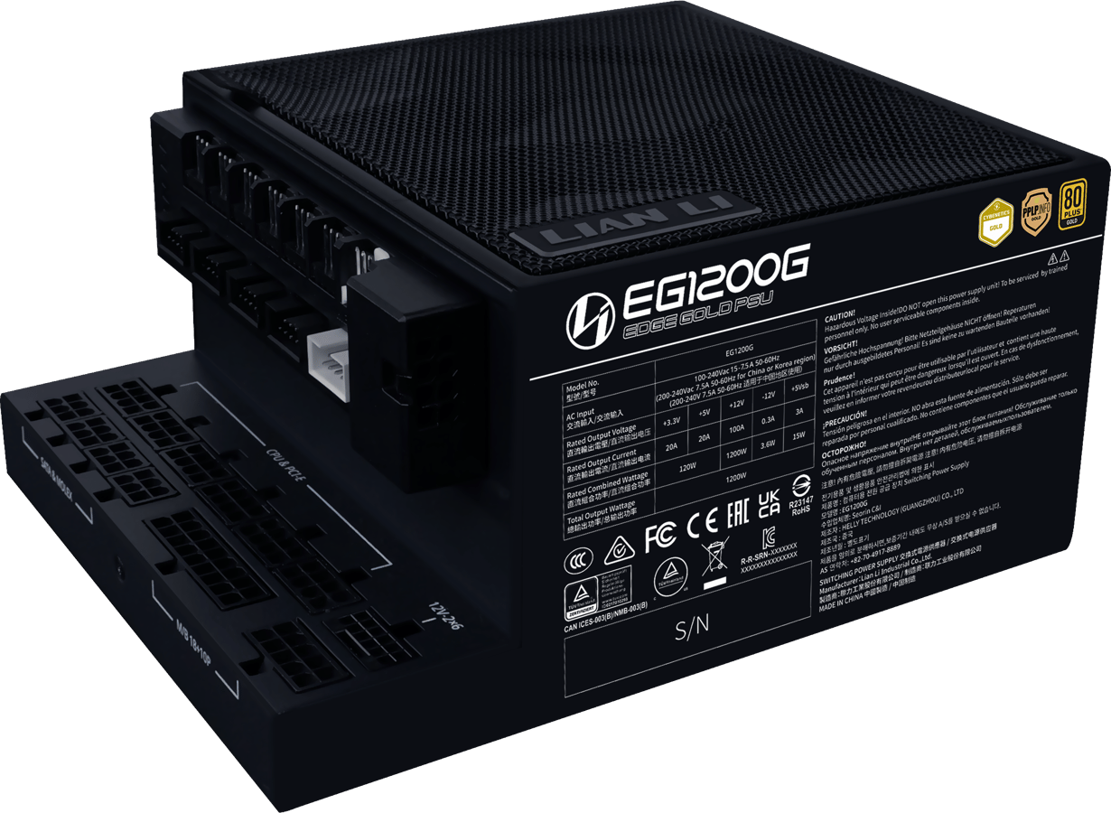 Lian Li Edge Gold 1200W Svart med USB-hub