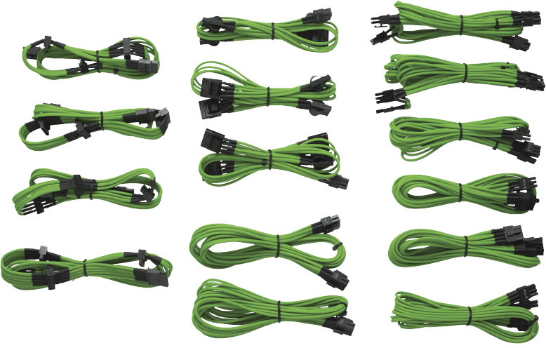 Corsair Sleeved cables, Grön