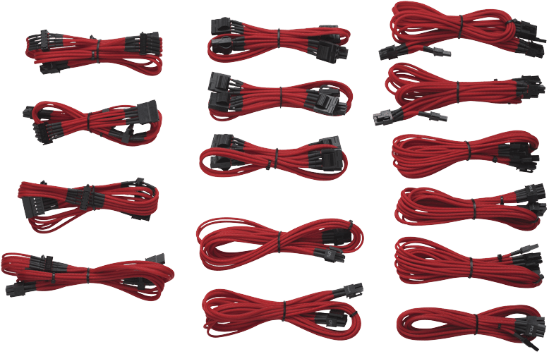 Corsair Sleeved cables, Röd