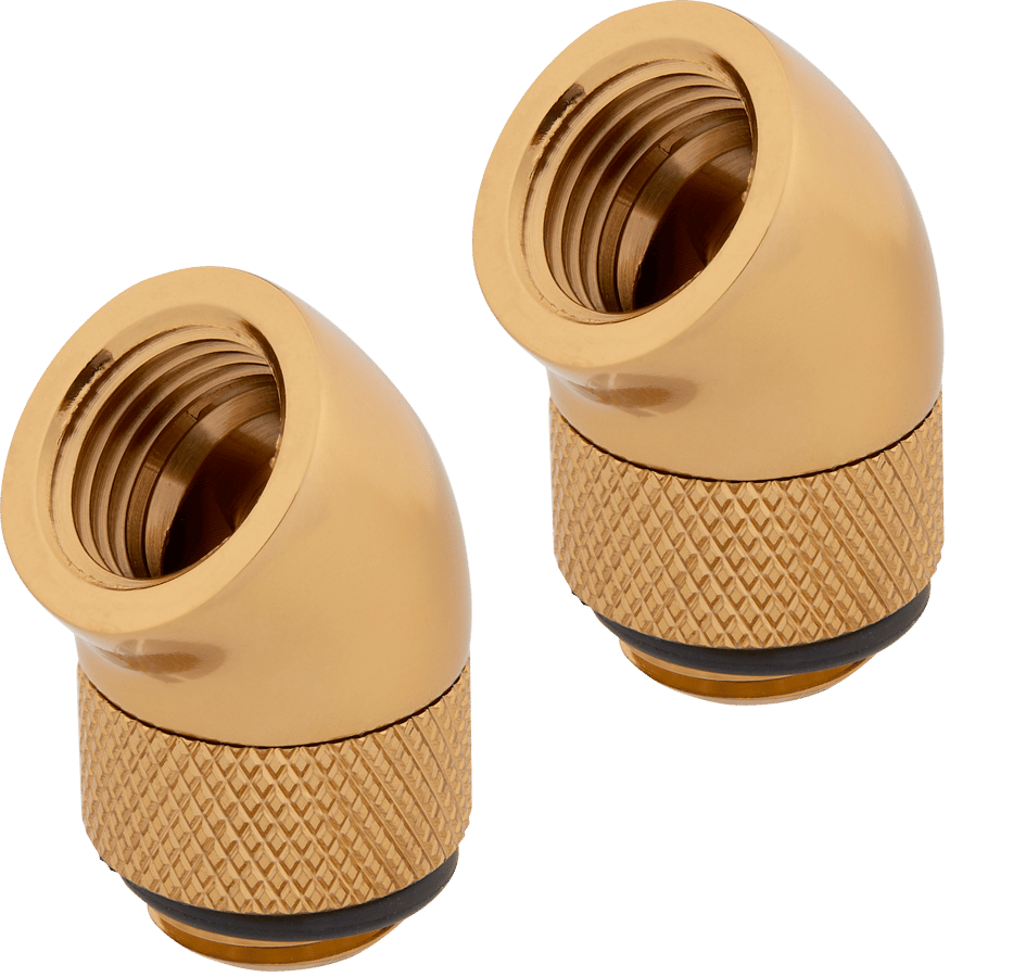 Corsair Hydro X Series XF 45° Rotary Adapter 2-pack - Guld