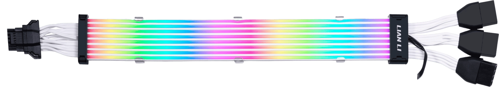 Lian Li Strimer plus V2 12+4pin to 3x 8-pin | 8 light guides