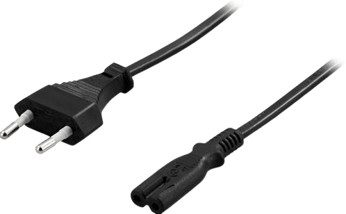 DELTACO Strömkabel C7 Rak CEE 7/16 till 2-pin Svart 3 m