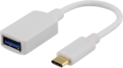 DELTACO USB 3.1 Adapter C ha till USB A ho Vit