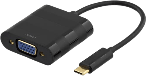 DELTACO USB 3.1 Adapter C ha till VGA hona Svart
