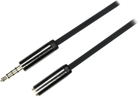 DELTACO Audiokabel 3,5mm ha-ho 4-pin Svart 0,5m