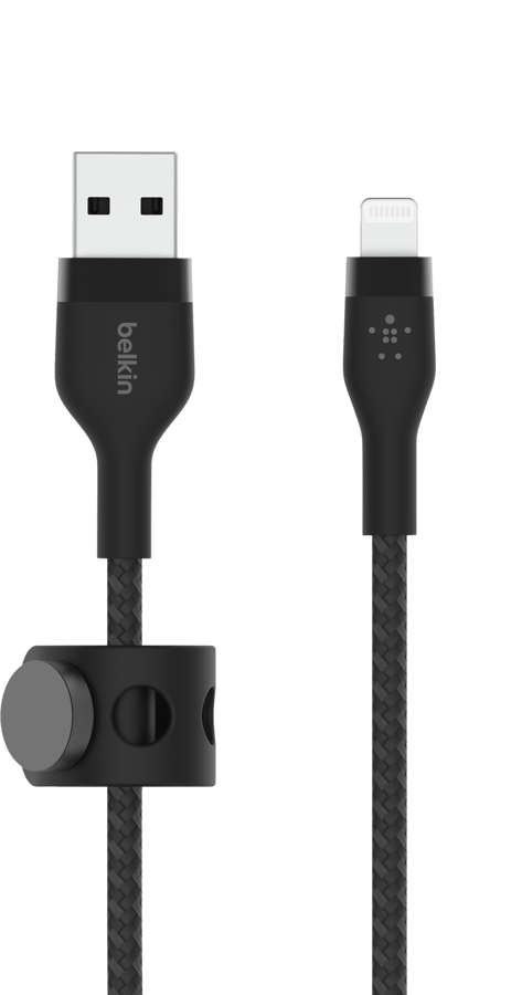 Belkin Boost Charge Pro Flex USB-A till Lightning 2m, Svart