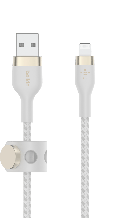 Belkin Boost Charge Pro Flex USB-A till Lightning 2m, Vit