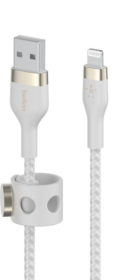 Belkin Boost Charge Pro Flex USB-A till Lightning 3m, Vit