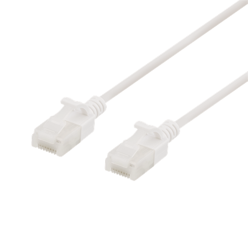 DELTACO TP-kabel Cat6a Tunn Rund U/UTP Vit 0.5 m