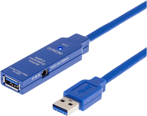 DELTACO USB 3.0 förlängningskabel A ha-A ho Aktiv Blå 7m