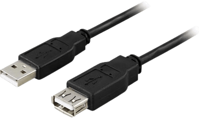 DELTACO USB 2.0 kabel A-A ha-ho 0,5m Svart