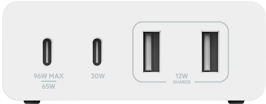 Belkin Väggladdare GaN 2 xUSB-C, 2 xUSB-A 108W Vit