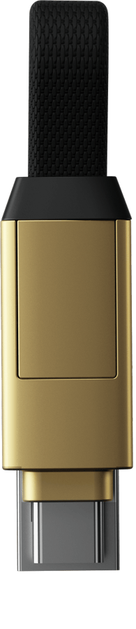 Rolling Square InCharge 6, USB-C/Lightning/Micro USB, 6 cm, Guld