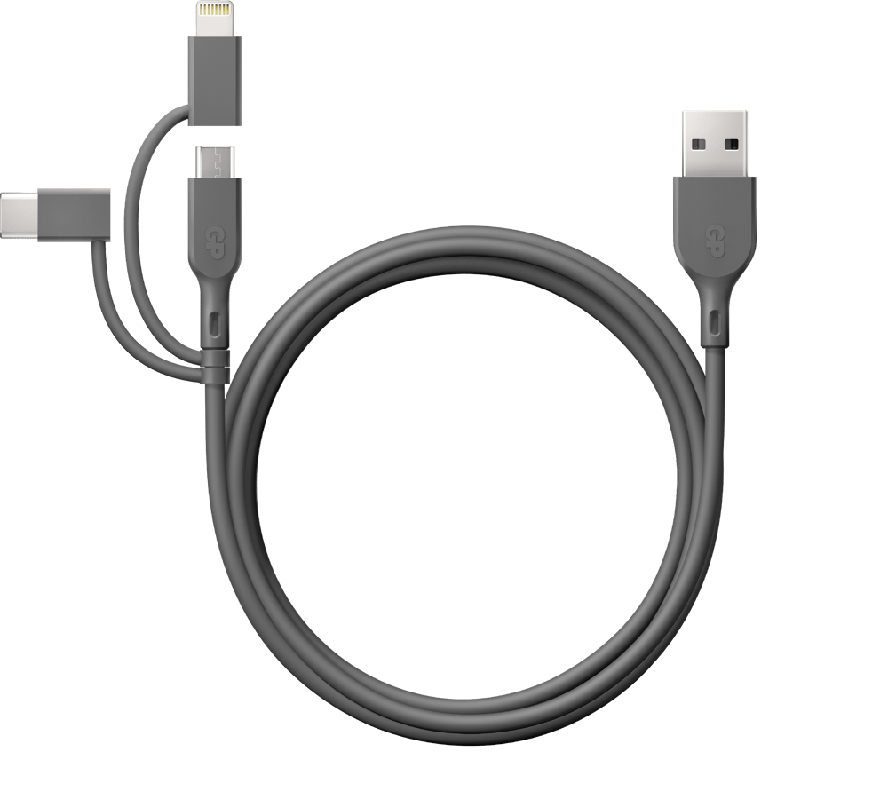 GP Essentials 1m 3-in-1 USB-A to Light/USB-C/Micro