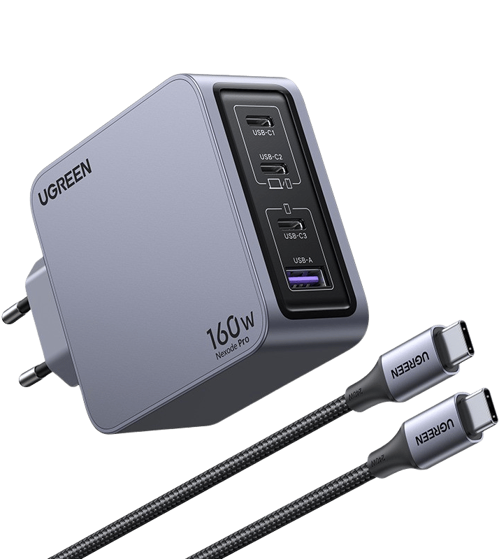 UGREEN Nexode Pro 160W 4-Ports GaN-laddare inklusive 240W USB-C kabel