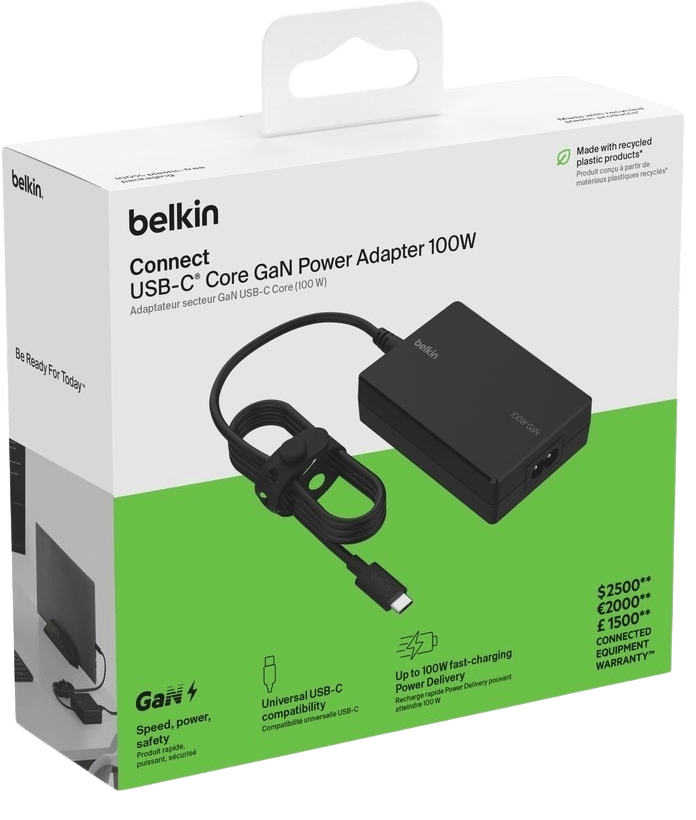 Belkin USB-C GaN 100W Strömadapter för laptop