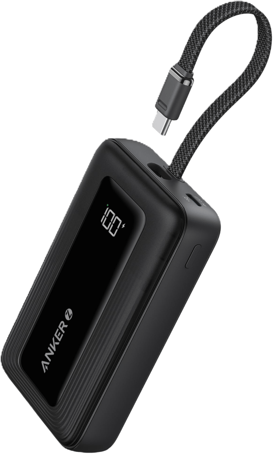 Anker Zolo Powerbank 10000 mAh 30W med inbyggd USB-C kabel
