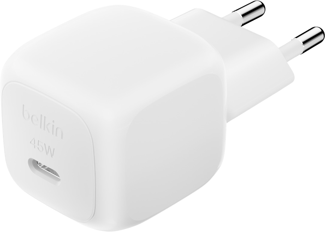Belkin Väggladdare GaN USB-C 45W, Vit
