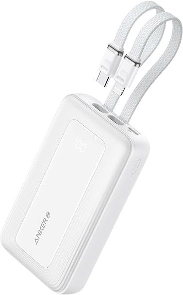 Anker Zolo Powerbank 20000 mAh 30W inbyggd Lightning + USB-C Vit