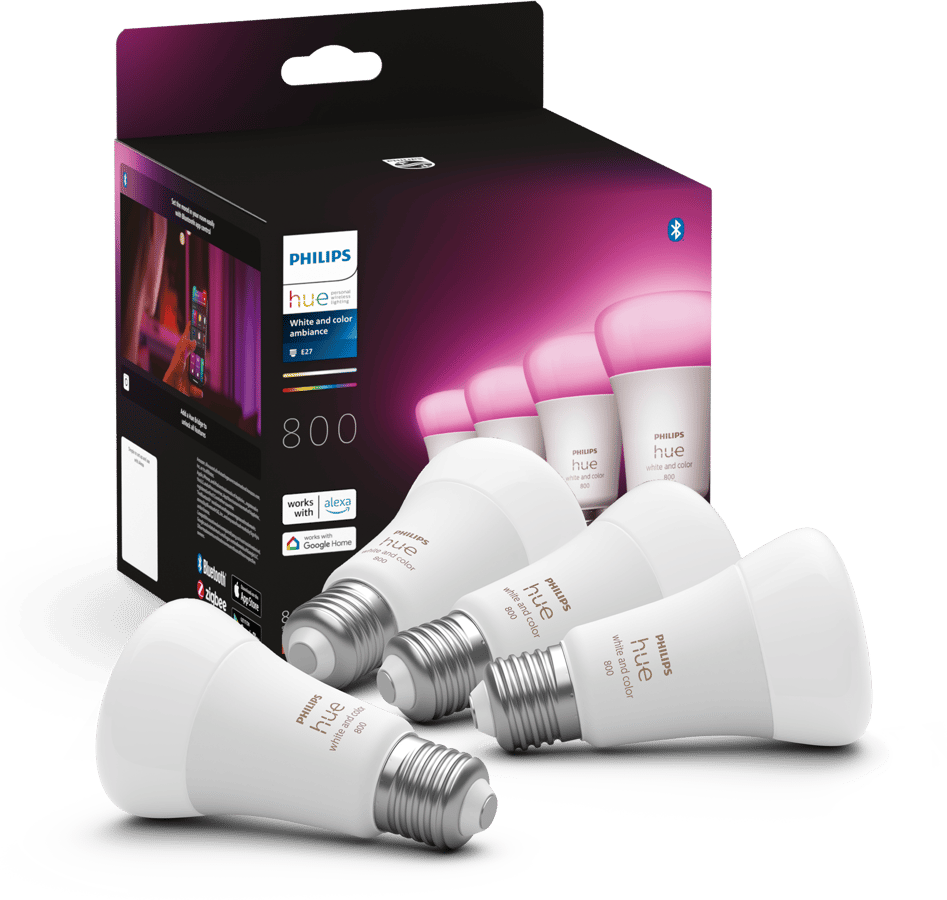 Philips Hue White Color 806lm E27 4-pack