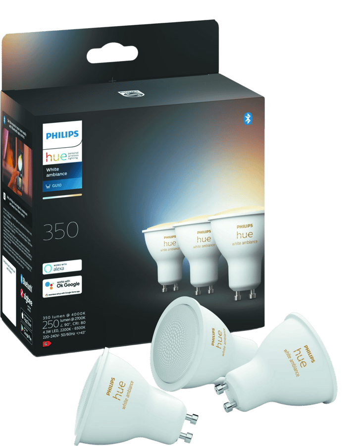 Philips Hue White Ambiance 4.3W GU10 3-pack
