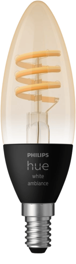 Ampoules Connectées Et Intelligentes, Philips Hue Ampoule Bougie White  Filament E14 4,5W, Philips Hue