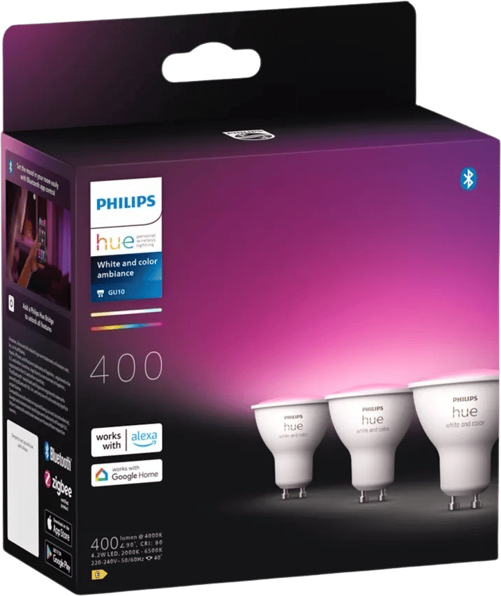 Philips Hue White Color 4.2W GU10 3-pack