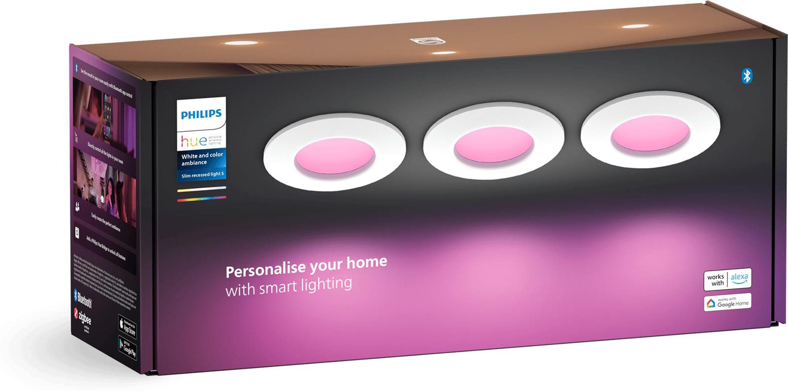 Philips Hue White Color Infälld Spotlight 90mm Vit 3-pack