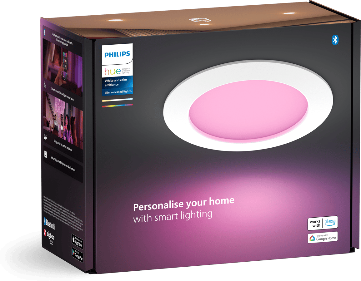 Philips Hue White Color Infälld Spotlight 170mm Vit