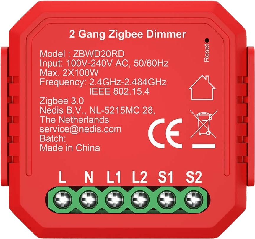 Nedis SmartLife Triac Dimmer 2 kanaler Zigbee