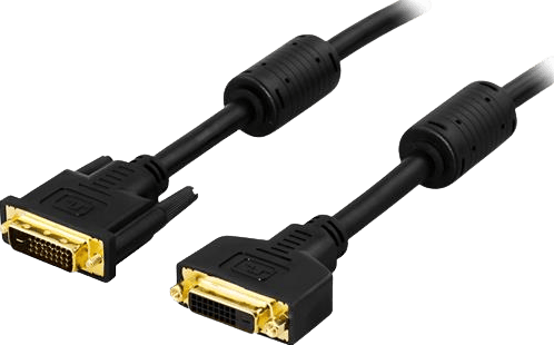 DELTACO DVI monitorkabel DVI-D Dual Link ha-ho Svart 2 m