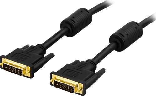 DELTACO DVI monitorkabel DVI-D Dual Link ha-ha Svart 1 m