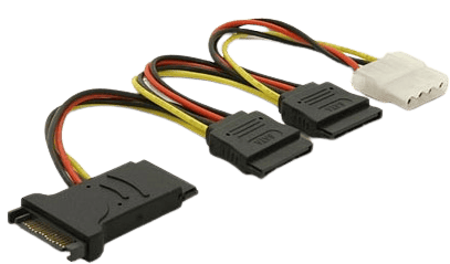 DELTACO Strömadapter Molex ho - 3xSATA ho