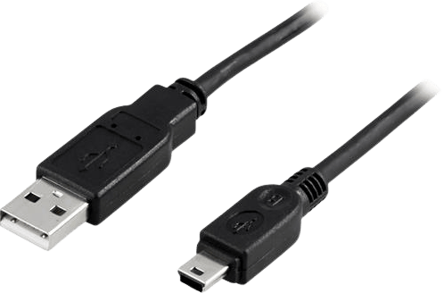 DELTACO USB 2.0 A-Mini B 2m, svart