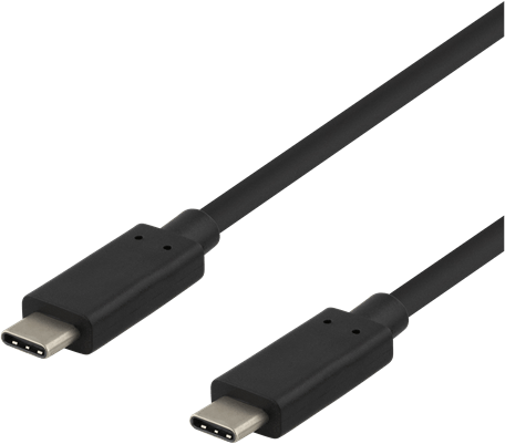 DELTACO USB 3.1-kabel C-C Svart 25 cm