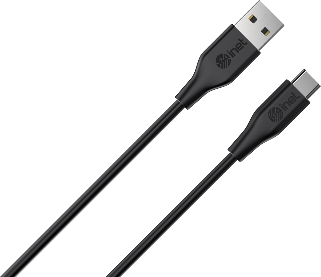 Inet USB-Kabel USB A-C 2m Svart