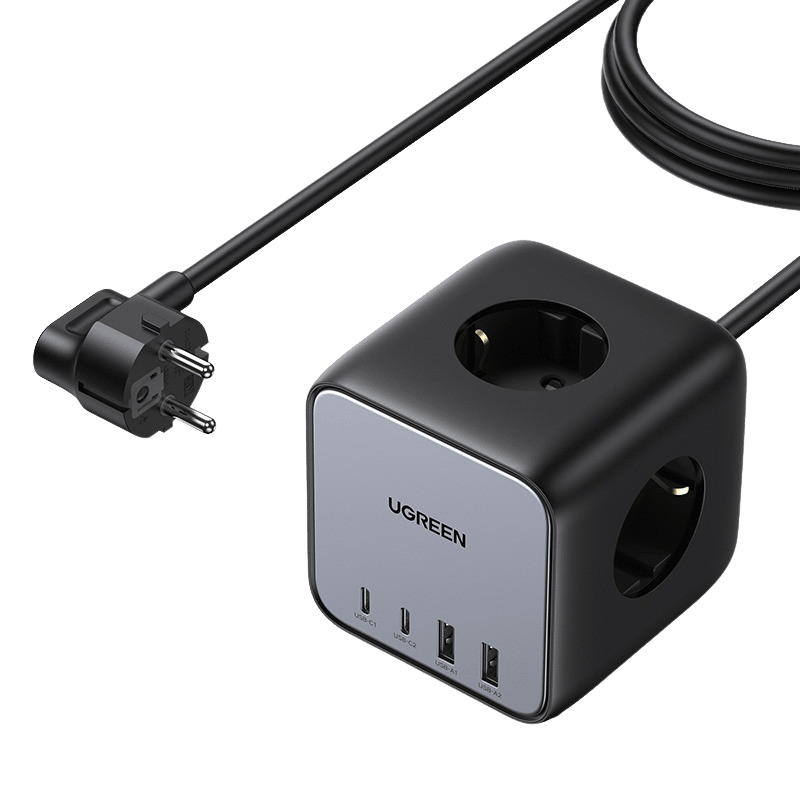 UGREEN Diginest Grenuttag 3 uttag + 4 portar 65W 1.8M