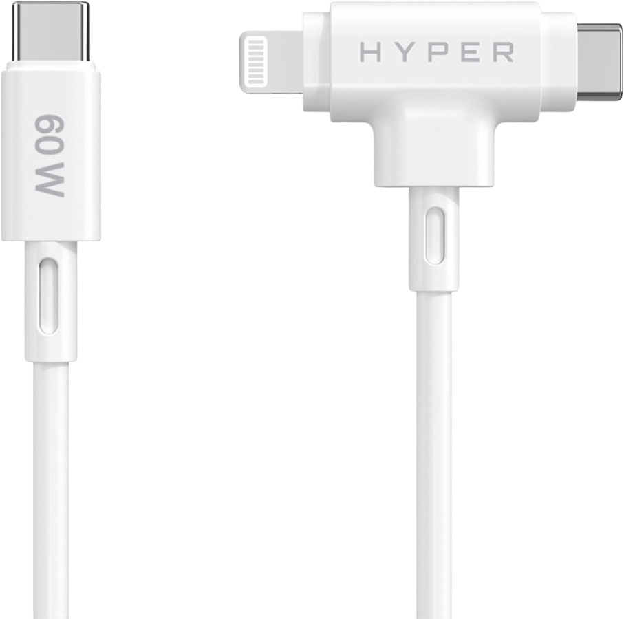 Hyper 1.5m USB-C and Lightning Hybrid Silicone Cable - Vit