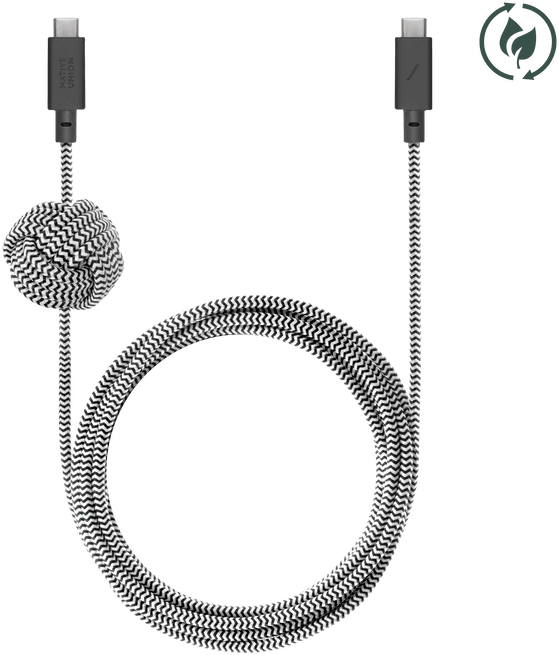 Native Union Anchor Cable USB- C till C. Zebra. 3M