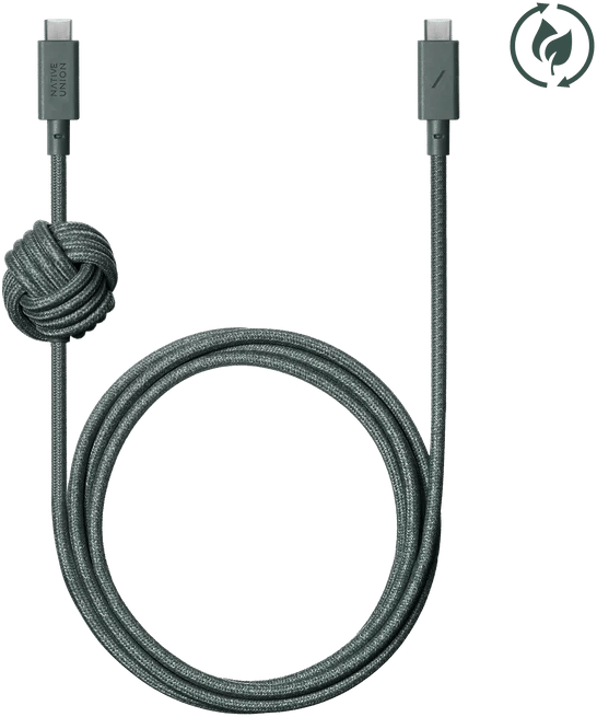 Native Union Anchor Cable USB- C till C. Slate Green 3M
