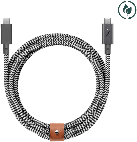 Native Union Belt Cable USB- C till C. Zebra 2.4M 240W