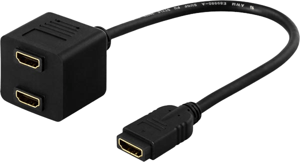 DELTACO Adapter HDMI ho till 2xHDMI ho Svart