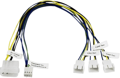 Adapter 1x CPU & 2x Fläktar till moderkortets 4-pin